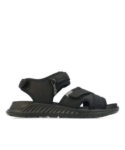 Ecco Womenss Exowrap Velcro Sandals in Black Textile