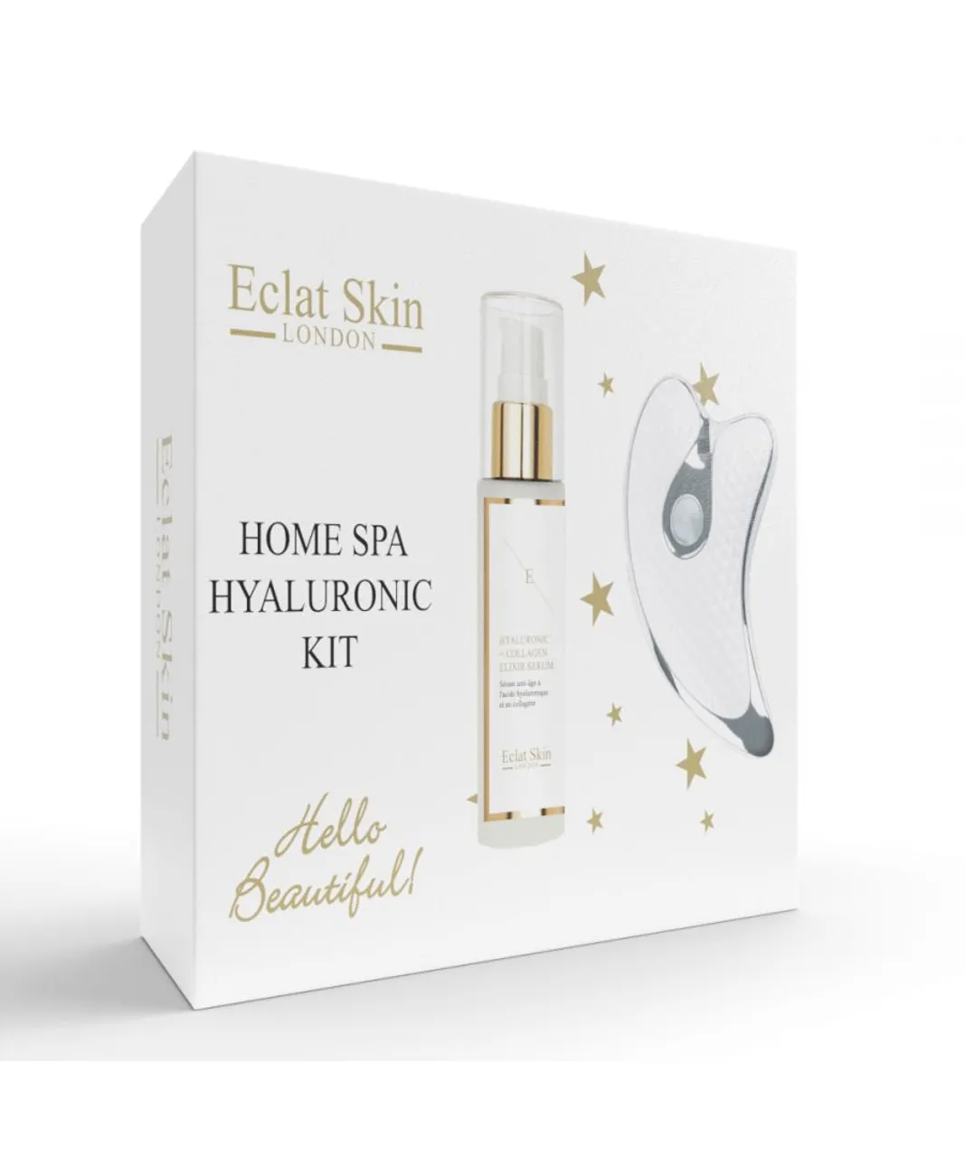 Eclat Skin London Home Spa Hyaluronic Kit (Sonic Gua SHA + H Serum) - NA - One Size