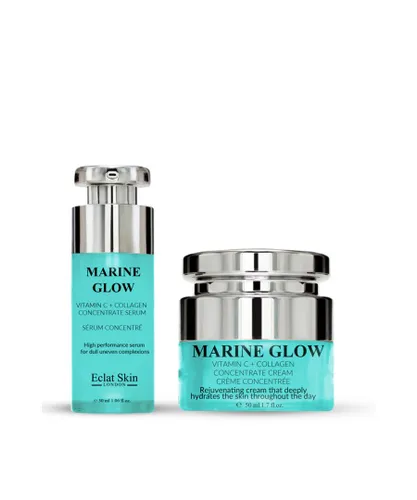 Eclat Skin London Unisex Marine Glow Vitamin C + Collagen Concentrate Serum 30ml+ + C Cream 50ml - One Size