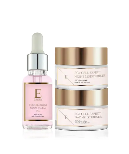 Eclat Skin London Womens EGF Cell Effect Day Moisturiser + EGF Night + Rose Blossom Facial Oil 30ml - One Size