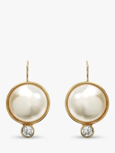 Eclectica Vintage 18ct Gold Plated Statement Pearl Swarovski Crystal Earrings, Cream - Cream - Female