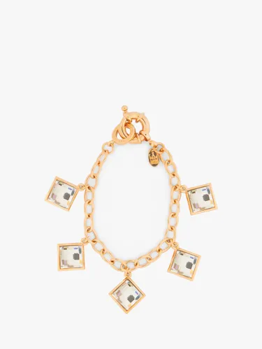 Eclectica Vintage 22ct Gold Plated Swarovski Crystal Chain Bracelet - Yellow Gold - Female