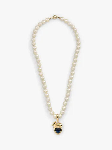 Eclectica Vintage Cabouchon 18ct Gold Plated Faux Pearl Koala Pendant Necklace, Dated Circa 1980s, Blue - Blue - Female