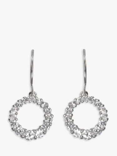 Eclectica Vintage Circle of Life Cubic Zirconia Drop Earrings, Silver - Silver - Female
