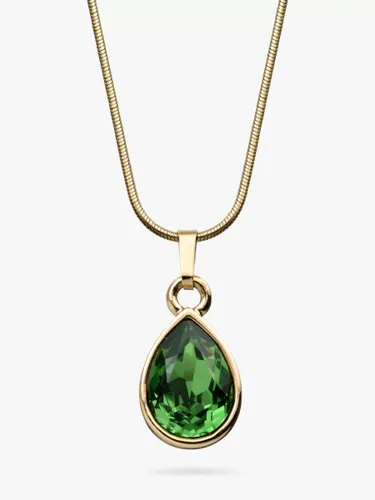Eclectica Vintage Swarovski Crystal Teardrop Pendant Necklace, Gold/Green - Gold/Green - Female