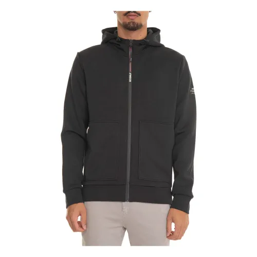 Ecoalf , Zip-Up Hooded Sweatshirt ,Black male, Sizes: