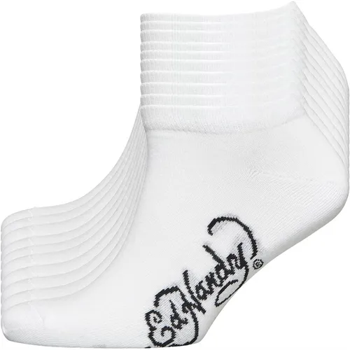 Ed Hardy Mens Caso Ten Pack Trainer Socks White