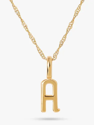 Edge of Ember 14ct Gold Initial Pendant Necklace, Yellow Gold - A - Female