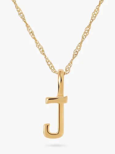 Edge of Ember 14ct Gold Initial Pendant Necklace, Yellow Gold - J - Female