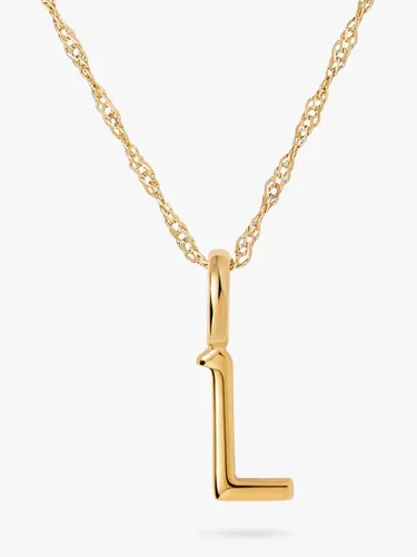 Edge of Ember 14ct Gold Initial Pendant Necklace, Yellow Gold - L - Female