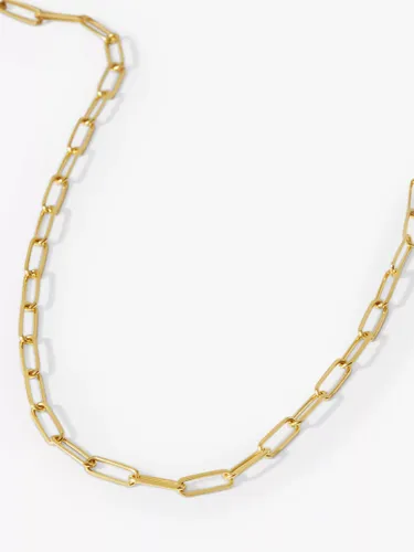 Edge of Ember Chunky Paperclip Chain Necklace, Yellow Gold - Yellow Gold - Female