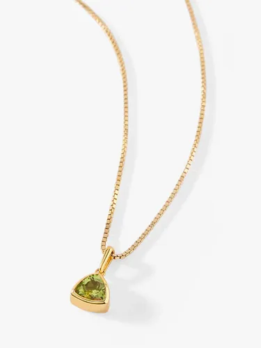 Edge of Ember Triangle Gemstone Pendant Necklace - August Peridot - Female