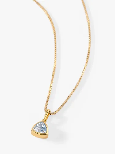 Edge of Ember Triangle Gemstone Pendant Necklace - December Blue Topaz - Female