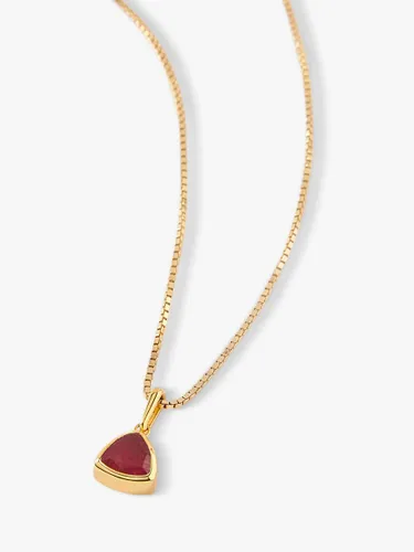 Edge of Ember Triangle Gemstone Pendant Necklace - July Ruby - Female