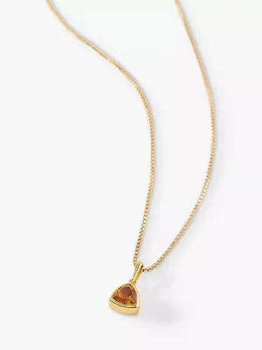 Edge of Ember Triangle Gemstone Pendant Necklace - November Citrine - Female