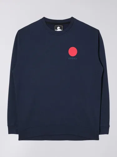 Edwin Japanese Sun Logo Cotton Sweatshirt - Navy Blazer - Male