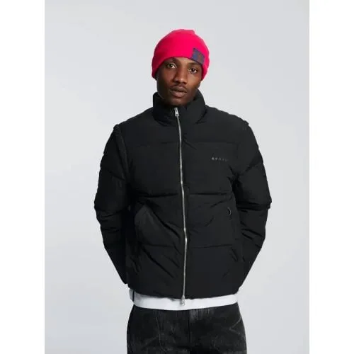 Edwin Mens Black Detachable Sleeves Puffer Jacket