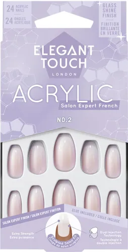 Elegant Touch French Acrylic Nails No. 2 COFFIN