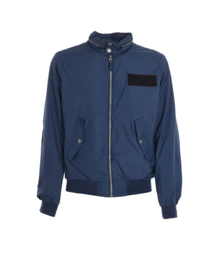 Eleven Paris Mens JAIRUS coat with hidden hood and zipper 17S1OU02 man - Blue Cotton
