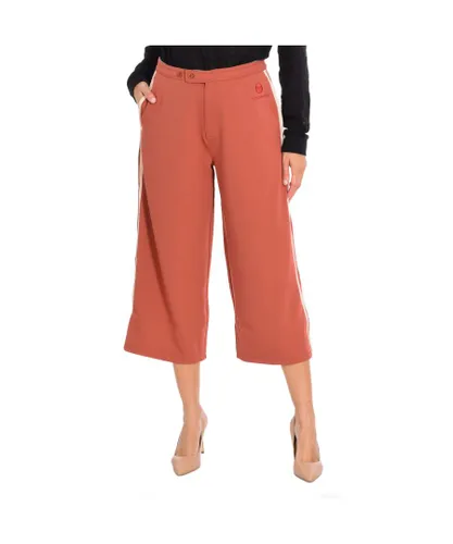 Eleven Paris Womens ETERNITY long pants with side and back pockets 17F2JG501 woman - Orange Cotton