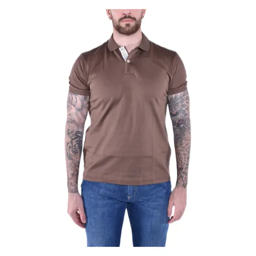 Eleventy , Brown Cotton Polo Shirt Ss24 ,Brown male, Sizes: