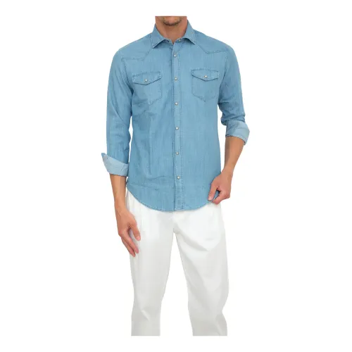 Eleventy , Casual Shirt ,Blue male, Sizes: