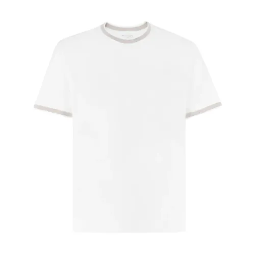 Eleventy , Sporty Chic Giza Cotton T-shirt ,White male, Sizes: