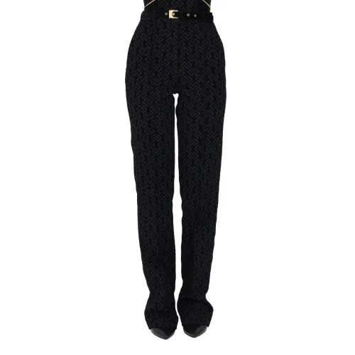 Elisabetta Franchi , Black Cigarette Trousers ,Black female, Sizes: