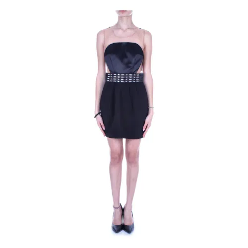 Elisabetta Franchi , Black Dress with Zipper Closure ,Black female, Sizes: