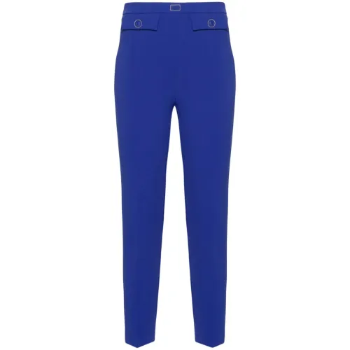 Elisabetta Franchi , Chic High-Waisted Trousers ,Blue female, Sizes: