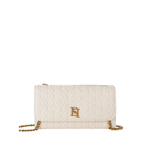 Elisabetta Franchi , Clutch in Butter Ivory Viscose ,Yellow female, Sizes: ONE SIZE