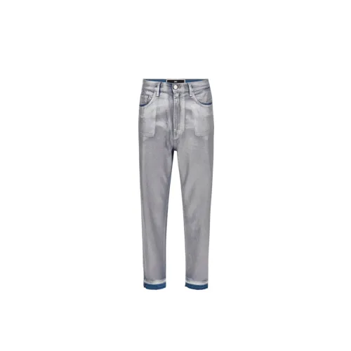 Elisabetta Franchi , Cropped Jeans ,Gray female, Sizes: