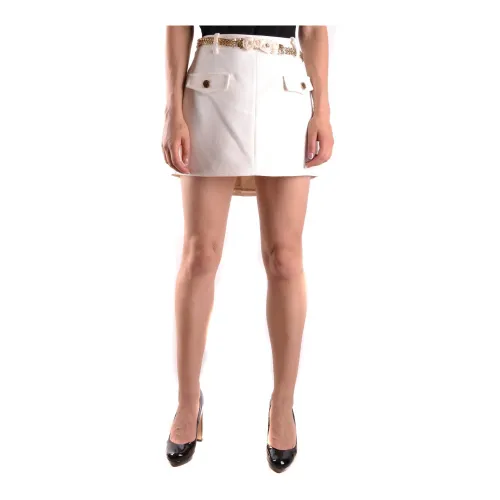 Elisabetta Franchi , Ecru A-line Mini Skirt ,White female, Sizes: