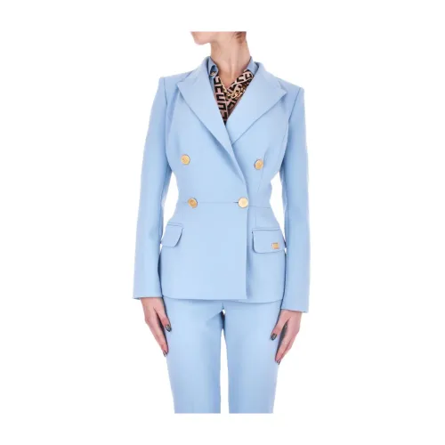 Elisabetta Franchi , Giacca - Stylish Jacket ,Blue female, Sizes: