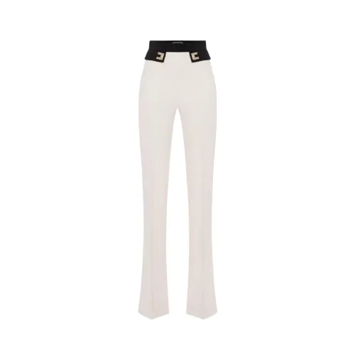Elisabetta Franchi , Leather Trousers ,White female, Sizes: