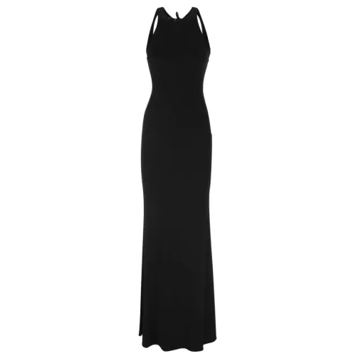 Elisabetta Franchi , Luxury Jersey Maxi Dress ,Black female, Sizes: