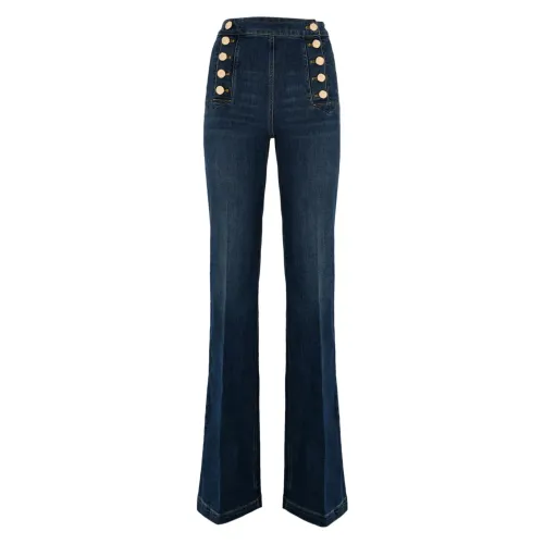 Elisabetta Franchi , Palazzo Style High-Waisted Jeans ,Blue female, Sizes: