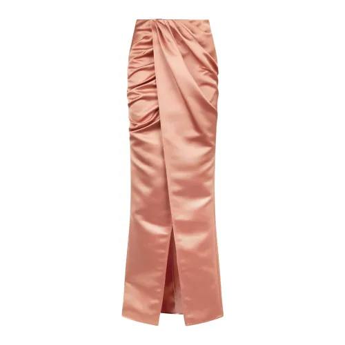 Elisabetta Franchi , Pink Draped Pencil Skirt ,Brown female, Sizes: