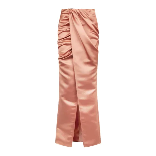 Elisabetta Franchi , Pink Draped Pencil Skirt ,Pink female, Sizes: