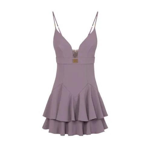 Elisabetta Franchi , Purple Womens Dress ,Purple female, Sizes: