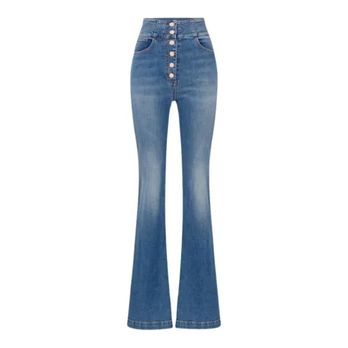 Elisabetta Franchi , Snap Button Women's Jeans ,Blue female, Sizes: