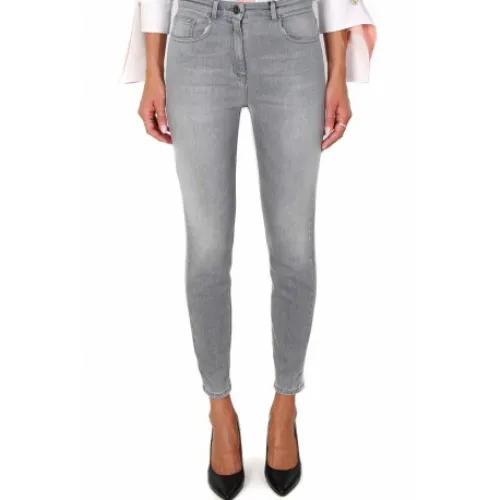 Elisabetta Franchi , Stone Grey Skinny Jeans ,Gray female, Sizes: