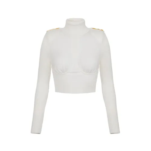 Elisabetta Franchi , Stylish Sweaters ,White female, Sizes: