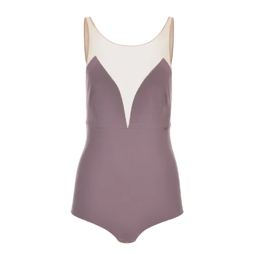 Elisabetta Franchi , Violet Jersey and Tulle Body ,Purple female, Sizes: