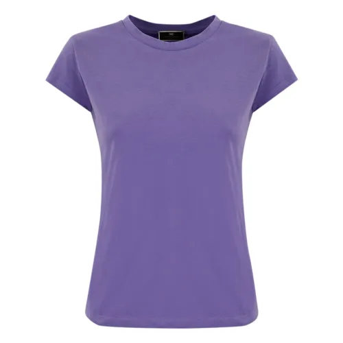 Elisabetta Franchi , Women Logo T-shirts and Polos ,Purple female, Sizes: