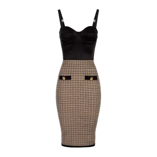 Elisabetta Franchi , Women`s Black Dress - Model Ab31832E2 K16 ,Brown female, Sizes: