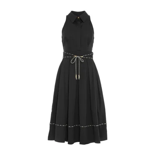 Elisabetta Franchi , Women`s Clothing Dress Black Ss23 ,Black female, Sizes: