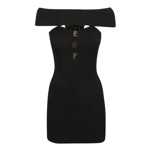 Elisabetta Franchi , Women's Clothing Dress Black Ss24 ,Black female, Sizes: