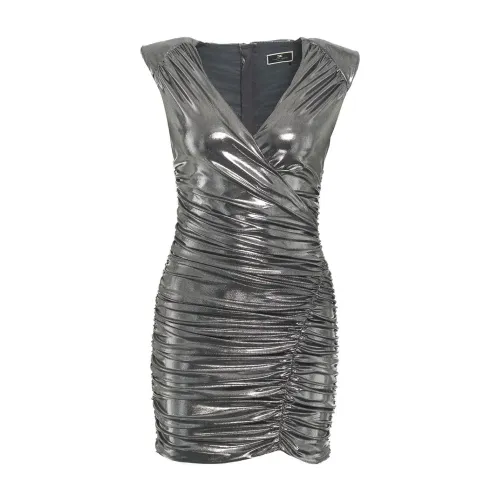 Elisabetta Franchi , Women's Clothing Dress Silver Ss24 ,Gray female, Sizes: