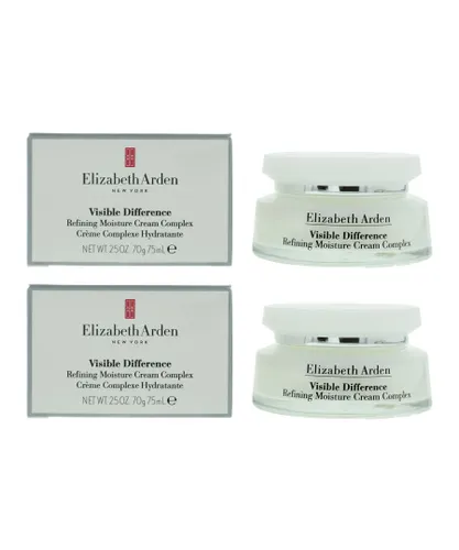 Elizabeth Arden Womens Visible Difference Refining Moisture Cream Complex 75ml X 2 - One Size